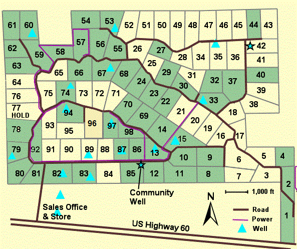 Map of the Top of the World Subdivision near Pie Town, NM